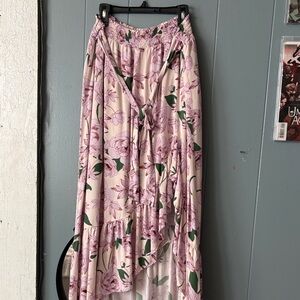 Lost + Wander High Low Hawaiian Rose Skirt
